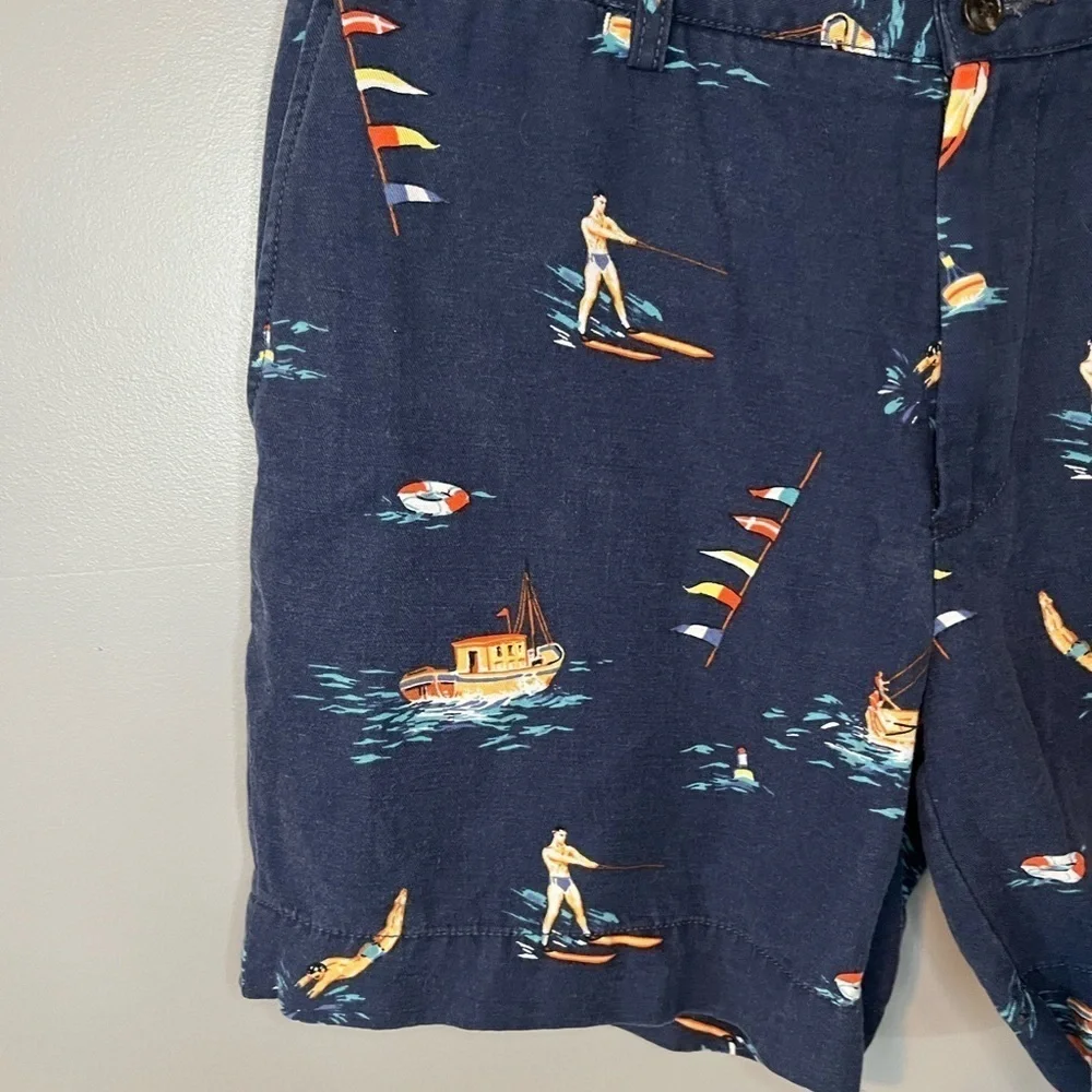 POLO Ralph Lauren Retro Print Ski Sailing Cotton 6” Shorts